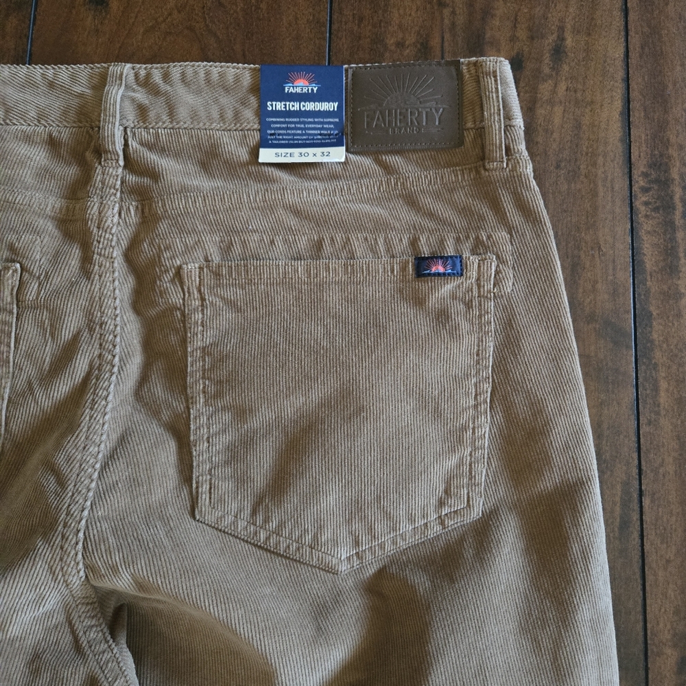 Faherty Stretch Corduroy 5-Pocket Men's Pant Rum Raw Umber Garment Dyed 30x32 - Picture 9 of 16